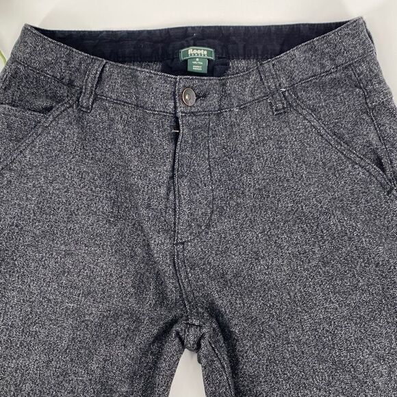 Roots Canada Heavyweight Slim Fit Marled Grey Twill junction knit Pants 6 - Picture 4 of 16